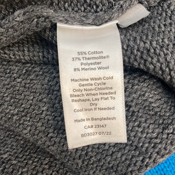 T by Talbots thermal sweater size Lp COLORBLOCK CREWNECK SWEATER - Picture 4 of 4